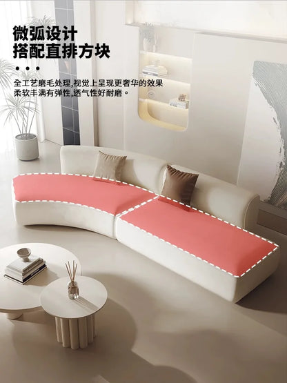 Cream wind special-shaped sofa Modern hotel lobby reception lounge area Modern minimalist leisure curved sofa