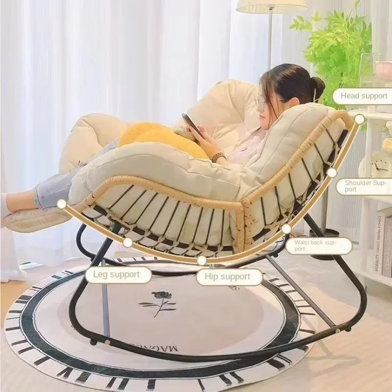 Outdoor Rocking Chair Adult Lazy Sofa Bird Nest Shaped Living Room Balcony Nap Small Apartment Rattan Woven Adul Rocking Chair