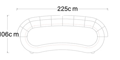 Nordic, light luxury, rotating, mobile slide rail backrest sofa combination, small apartment, living room, special-shaped black