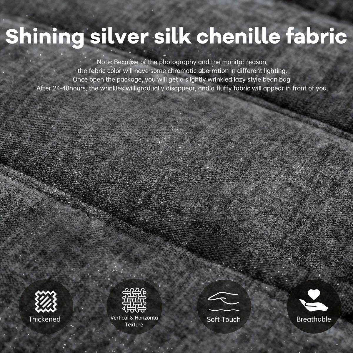 Adult-sized, super-large bean bag chair  with memory foam filling, faux fur-like casual chair, ergonomic design, new model cater