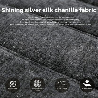 Adult-sized, super-large bean bag chair  with memory foam filling, faux fur-like casual chair, ergonomic design, new model cater