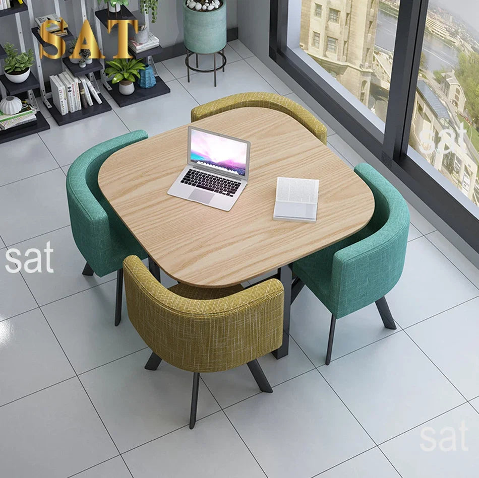 Wholesale Modern   Dining Table Sets 4 6 Chairs Dining Table Wooden Restaurant Cafe Chatting Table