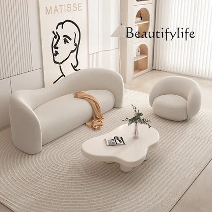 JB HCream Wind Sofa Small Apartment Living Room Simple Modern Clothing Store Beauty Salon Reception Rest Area