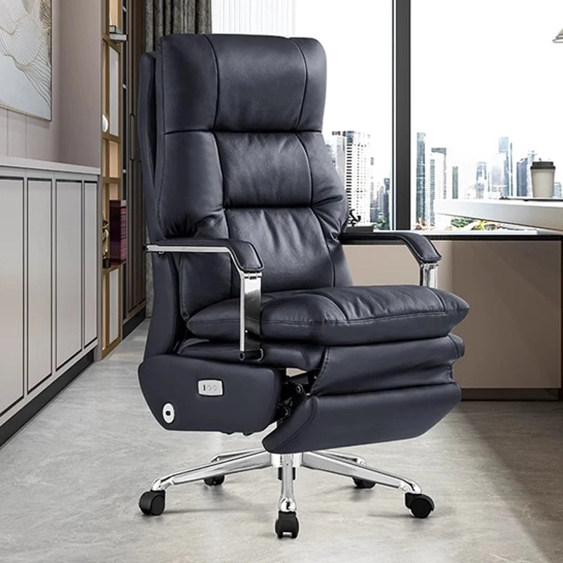 High-end Electric Leather Office Chair with Massage Function Luxury Multifunctional Large Class Computer Chair  Chair gamer