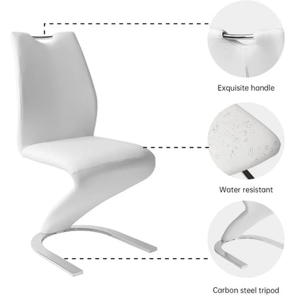 [New Arrival, Limited Stock!]pair of modern upholstered dining chairs with pu leather cushion seats and sturdy design for kitche