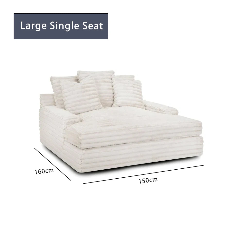 Custom ATUNUS American Thick Striped Corduroy Plush Modular Sectional Sofa Couch Set Compression Fabric Living Room Sofa