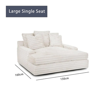 Custom ATUNUS American Thick Striped Corduroy Plush Modular Sectional Sofa Couch Set Compression Fabric Living Room Sofa
