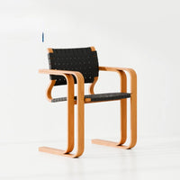 Woven chair retro solid wood designer single chair antique creative restaurant chair