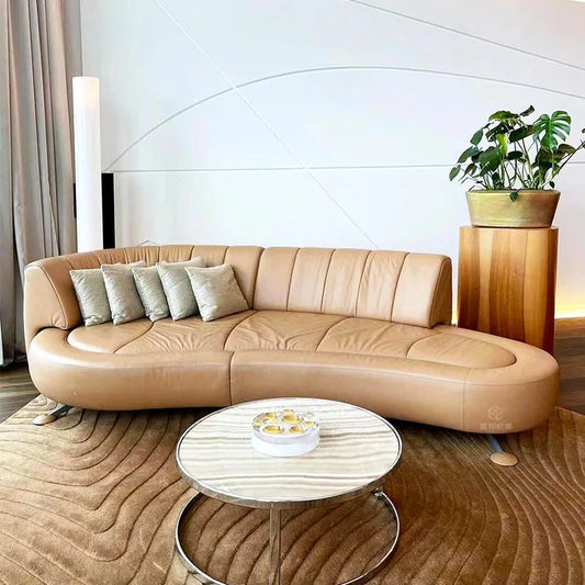 Rotating high backrest, curved push-pull activity, high-end designer Internet celebrity sofa