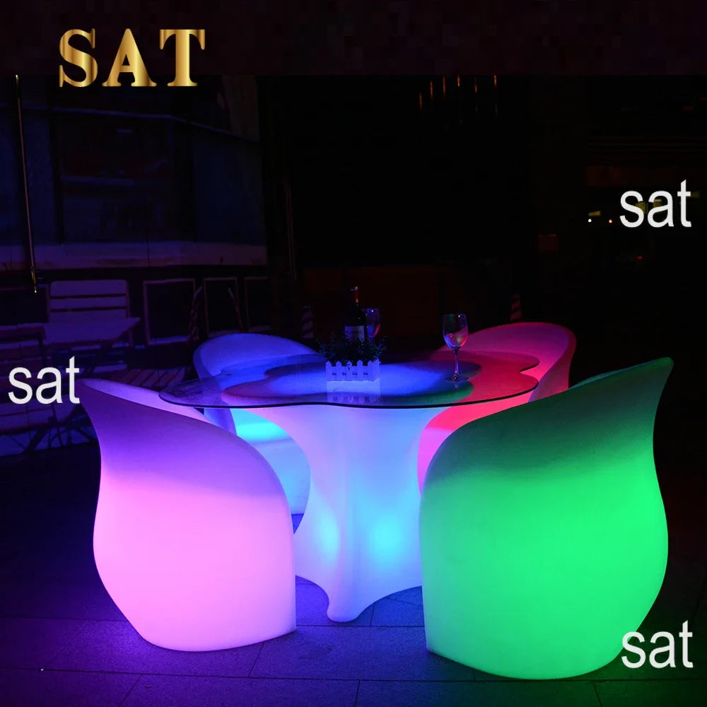 'illuminated lighting led furniture led sofa rechargeable outdoor Commercial Bar Furniture led chair
