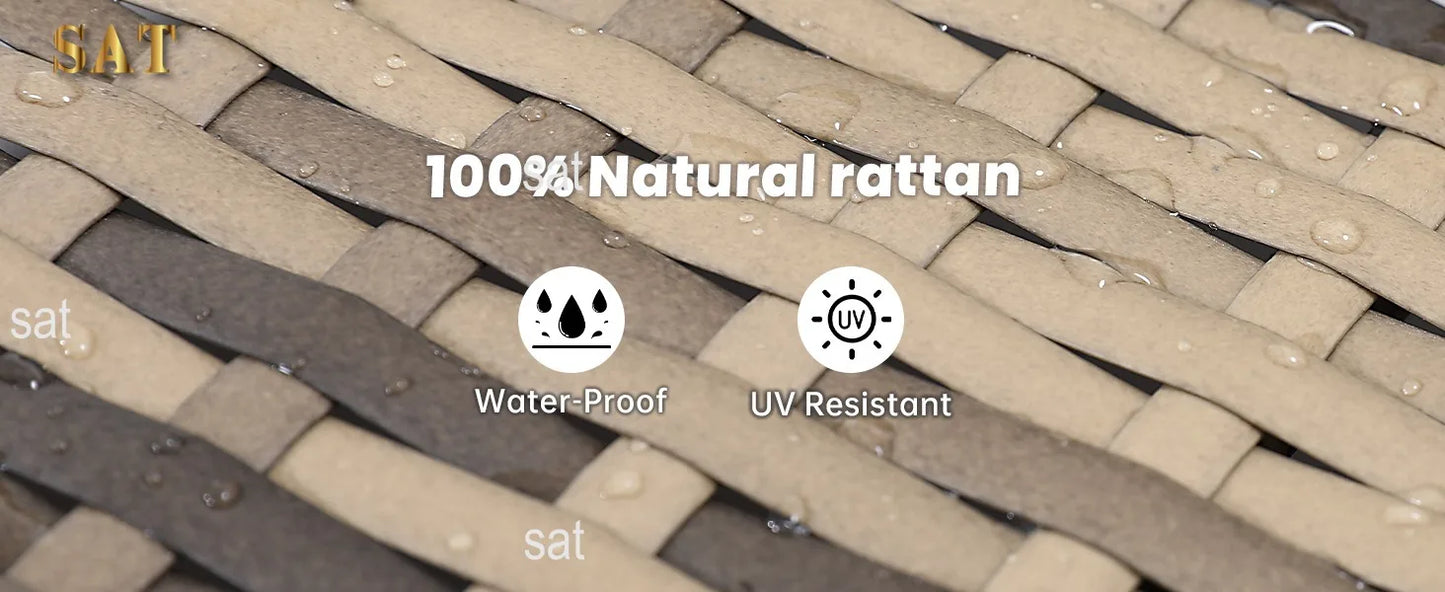 -8 Pieces Outdoor Wicker Rattan Patio Furniture Sectional Set,Glass Top Table Hidden Storage,7 Sofa Sections, Oversized Cushions