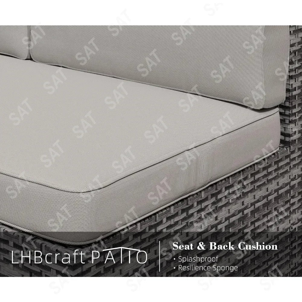 Furniture Set, Outdoor Furniture Patio Sectional Sofa, All Weather PE Rattan Outdoor set with Cushions and Table