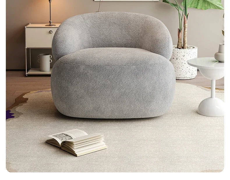 Italian light luxury fabric rotating leisure chair balcony single Nordic modern minimalist designer living room sofa
