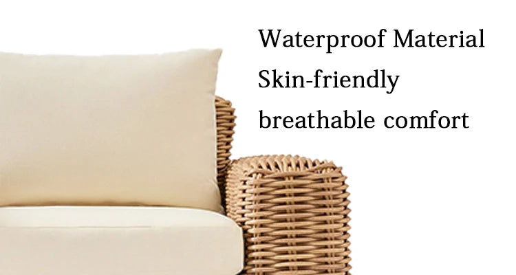 Traditional Design Outdoor Rattan Woven Wicker Patio Villa Courtyard Sofa Sectional Garden Set