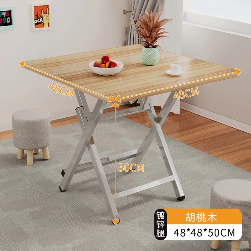 2025 New Folding Table,Indoor Outdoor Heavy Duty Portable Folding Square Woodiness Dining Table ,for Picnic, Party, Camping
