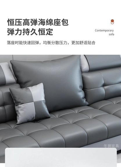 New nano three-proof latex leave-in technology fabric sofa living room size modern fully furnished furniture combination