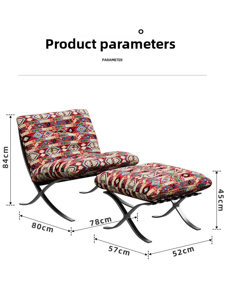 Medieval Barcelona single sofa designer single chair living room balcony leisure chair