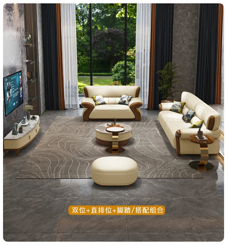 Aesthetic Nordic Living Room Sofas Pouf Leather Minimalist Modern Living Room Sofas Lounge Koltuk Takımı Postmodern Furniture