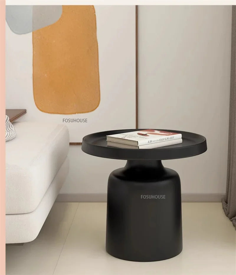 Modern Small Apartment Living Room Table Simple Iron Coffee Tables Creative Bedroom Bedside Table Round Tea Table Combination T