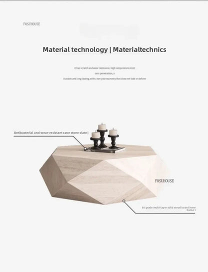 Luxury Rock Board Coffee Tables Villa Living Room Tea Table for Living Room Furniture High-grade Luxurious Side Table