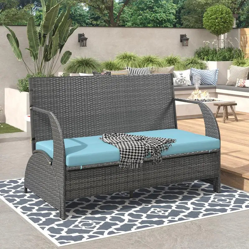 Versatile Outdoor Loveseat Converts to 4 Seats & Table for Gardens and Lawns