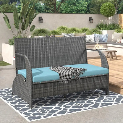 Versatile Outdoor Loveseat Converts to 4 Seats & Table for Gardens and Lawns