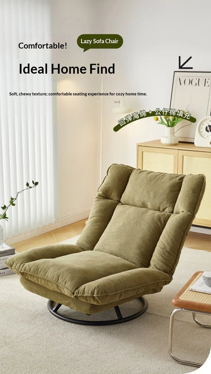 Sofa 360 Degree Swivel Lounge Chair Adjustable Back Fabric Single Seat Small Apartment Living Room Balcony Lazy Armchair