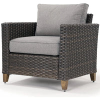 Outdoor Furniture, Patio Wicker Sectional Sofa Modular Furniture Set Single Sofa with Thick Cushions for Deck Porch Poolside Ga