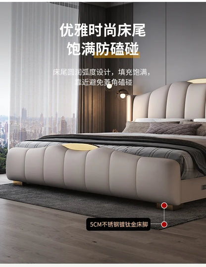Luxury Frame Double Bed King Size Modern Living Room Frame Double Bed Queen Hotel Princess Cama De Casal Bedroom Furniture