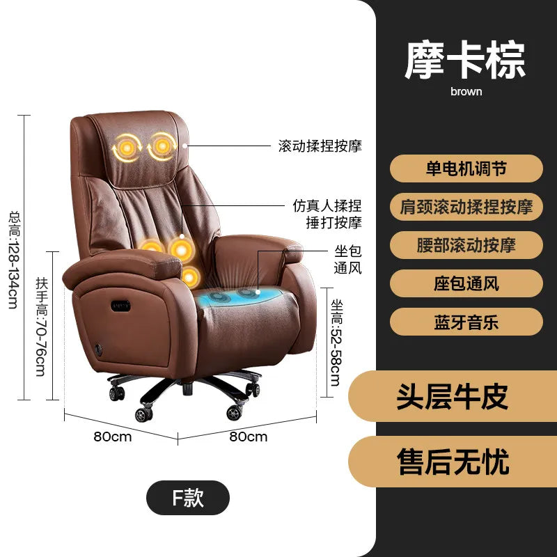 Arms Heat Office Chair Big Tall Comfy Boss Single Office Chair Massage Ergonomic Chaise Bureau Design Italian Furniture Luxury