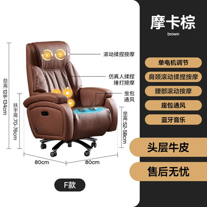 Arms Heat Office Chair Big Tall Comfy Boss Single Office Chair Massage Ergonomic Chaise Bureau Design Italian Furniture Luxury