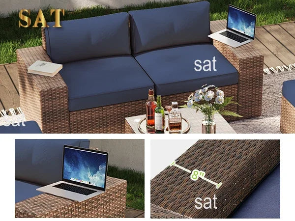 #Patio Furniture Sets Luxurious Outdoor Sofa Set Furniture All Weather Garden Rattan Furniture Wicker Outdoor Rattan Sofa