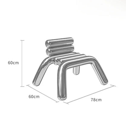 JJJJLight Luxury Minimalist Clothing Store Mirror Stainless Steel Coffee Table Stool Chair