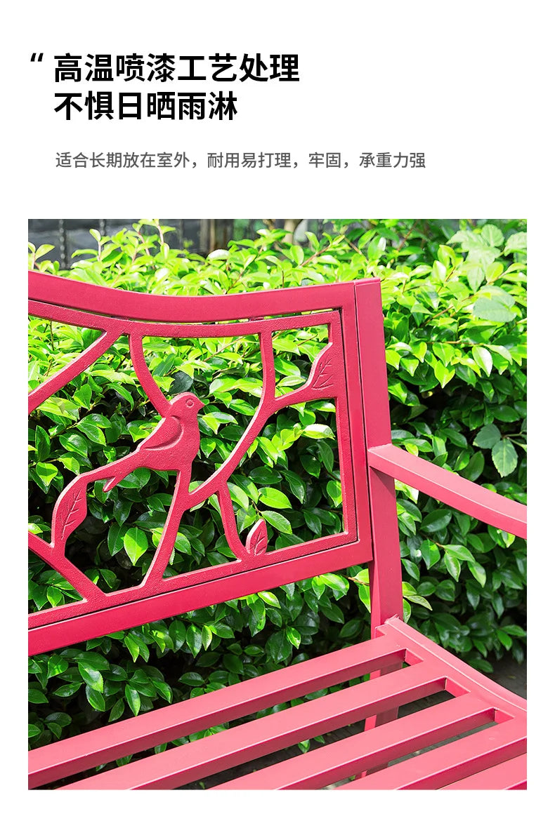 Practical Rustic Waterproof Furniture Cast IronBackrest  Iron Public Leisure Seating Metal Outdoor Garden Patio Park Bench