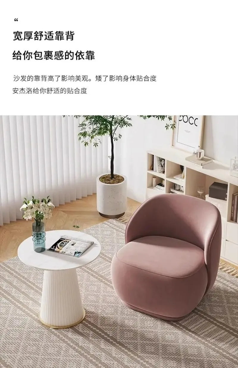 Nordic Chaise Lounge Modern Simple Single Sofa Living Room Small Apartment Beauty Salon Rest Reception Negotiation Leisure Chair