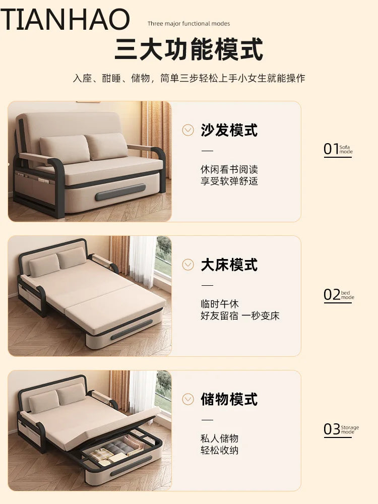 Sofa bed folding dual-purpose 2025 new single bed small apartment living room balcony folding bed multi-functional retractable b