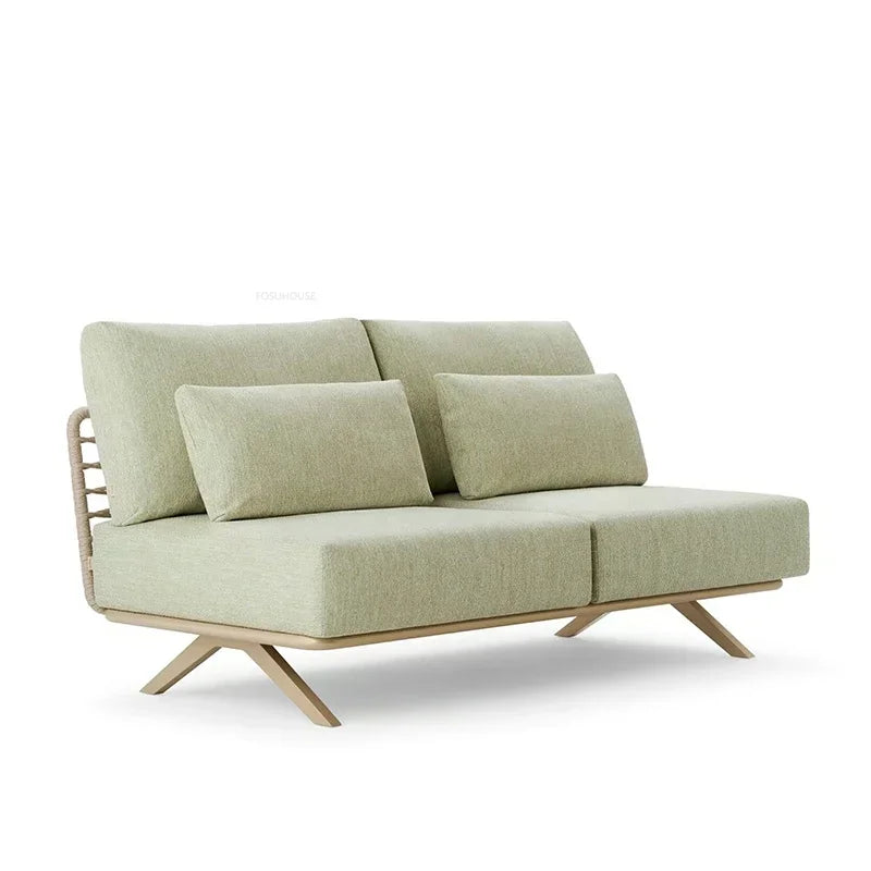 Nordic Designer Outdoor Garden Sofas Villa Leisure Area Lazy Sofa Home Balcony Sofa Chair Combination Luxury Outdoor Furniture L