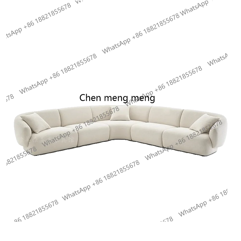 Italian light luxury cream style fabric sofa small apartment living room corner sofa new apartment
