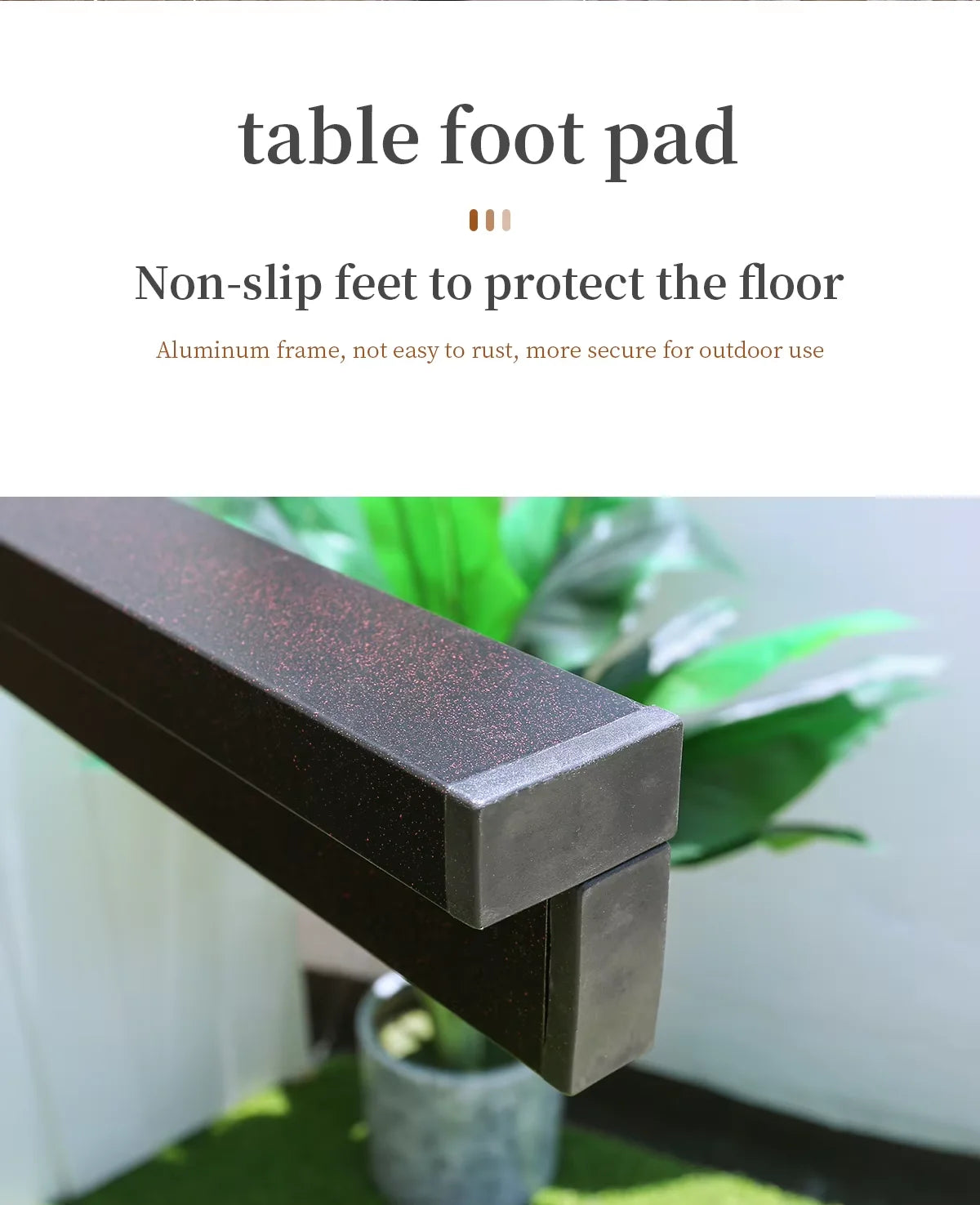 Metal Backyard Table Outdoor Table Garden Table Large 150cm Patio Table Wood-plastic Waterproof Table Room Kitchen Hotel Terrace
