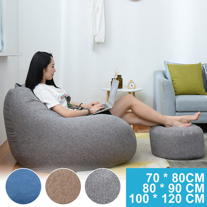 Lazy Sofa Cover Comfortable Large Bean Bag Cover without Filler for Home Bedroom Adults Kids Soft Tatami Chairs Covers Beanbags