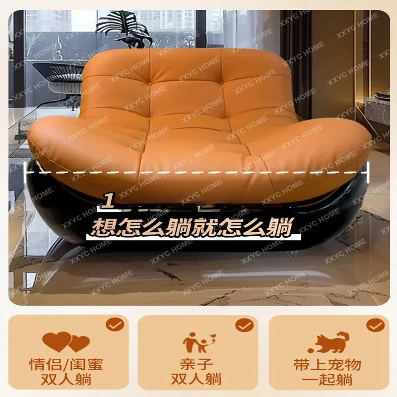 Retro Medieval-Inspired Reclining Sofa Chair for Leisure Balcony Villa Study