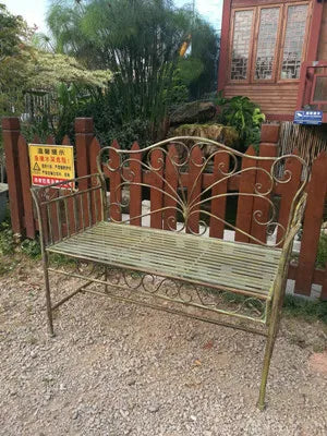 Foreign trade tail order clearance picking up leaks European backrest double chair outdoor courtyard leisure balcony bench park