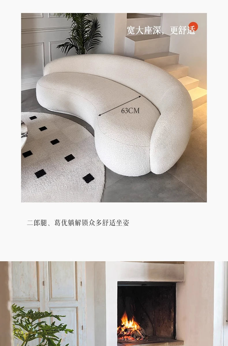 Cashew sofa Nordic light luxury modern simple living room fabric sofa combination straight row sofa