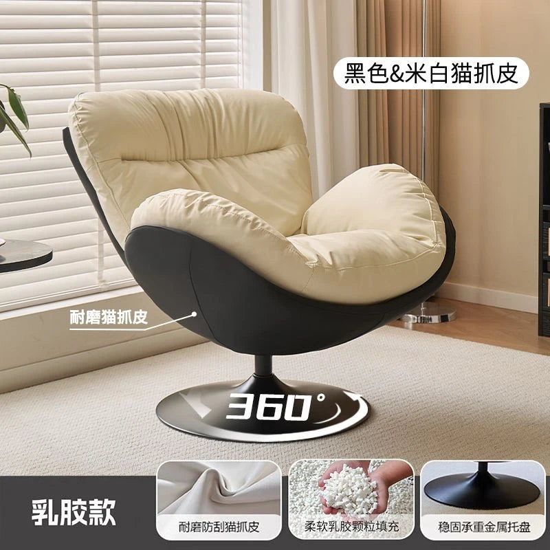 Nordic Luxury 360 Degree Rotating Egg Lazy Rocking Chair Leisure Single Sofa for Balcony Living Room Comfortable Relax Lounge