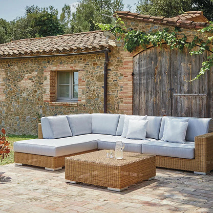 Outdoor rattan courtyard waterproof and sunscreen garden leisure sofa combination balcony double sofa