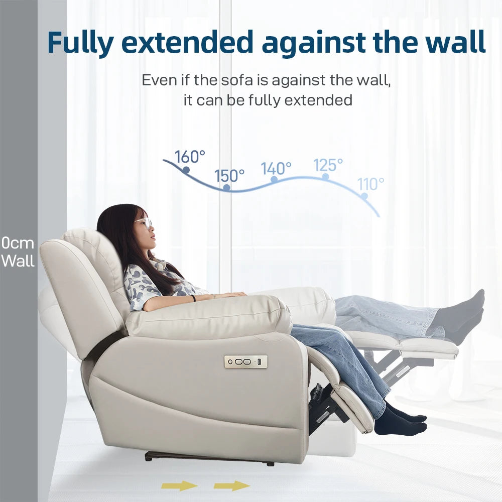 Hot-selling Pu leather living room electric recliner sofa manufacturer 3-seat functional furniture electric recliner sofa set