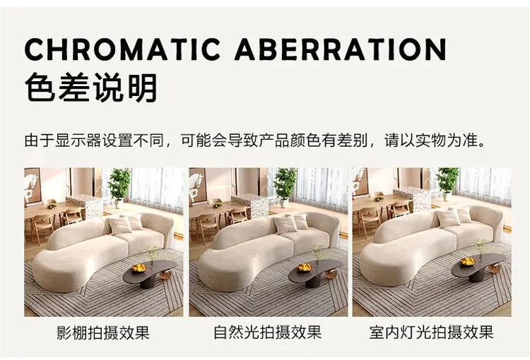 New arrive Cream Floor Living Room Sofas Curved Lounge Ergonomics Women Living Room Sofas White Minimalist Muebles Postmodern Fu