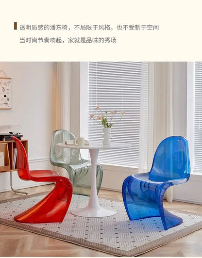 Plastic chair Nordic creative simple transparent plastic back chair chair stool