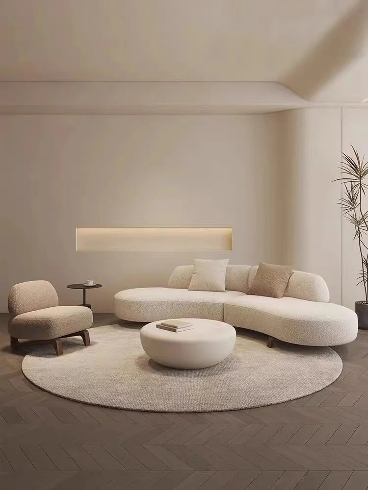 Curved Modern Soft Unique Sofa Kawaii Wood Foam Nordic Luxury Sofa Sectional Lounge Designer Divano Letto Living Room Furniture