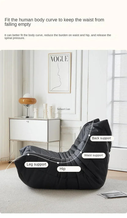 Single Casual Sofa Chair with Cat Scratch Leather Nordic Togo Lazy Caterpillar Sofa Bedroom Living Room Balcony Suede Sofa
